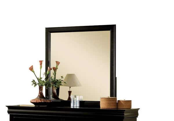 Wooden Frame Mirror , Black  - BM177851