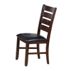 Leather Upholstered Wooden Side Chairs With Ladder Back, Brown & Black, (Set of 2)  - BM177861