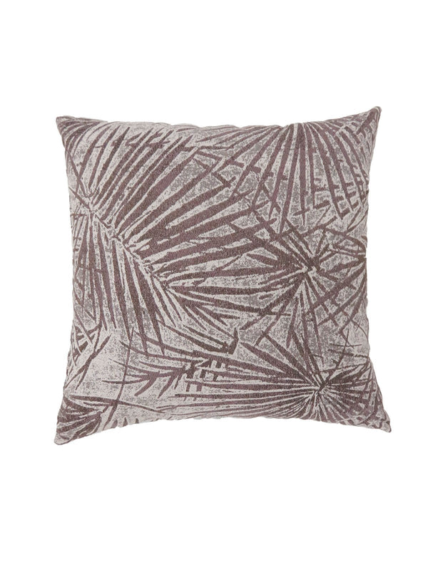 Contemporary Style Palm Leaves Designed Set of 2 Throw Pillows, Brown  - BM178008