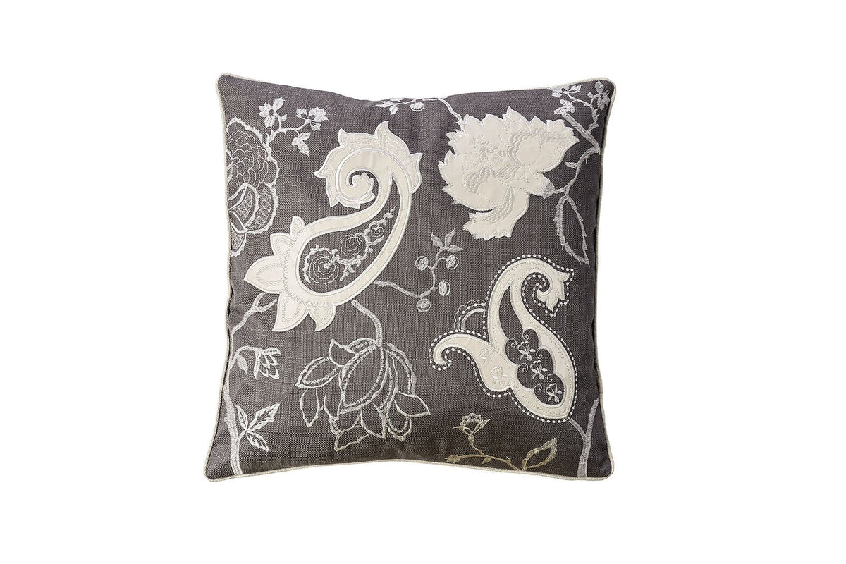 Contemporary Style Set of 2 Throw Pillows With Paisley and Floral Designing