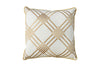 Contemporary Style Set of 2 Throw Pillows With Diamond Patterns, Ivory, Yellow