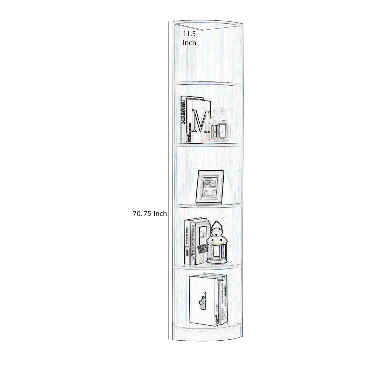 Wooden Corner Display Cabinet , White - BM179613