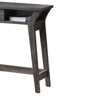 Wooden Desk With Drawer And Shelves, Distressed Gray - BM179620