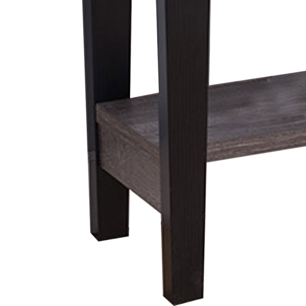 Wooden Console Table With Bottom Shelf, Black And Gray - BM179698