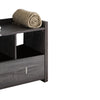Wooden Shoe Bench With 3 Shelves, Distressed Gray - BM179718
