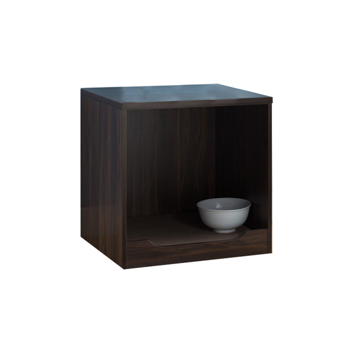 Wooden Pet End Table, Dark Walnut Brown