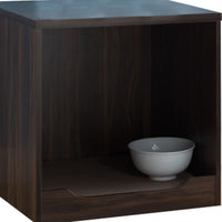 Wooden Pet End Table, Dark Walnut Brown