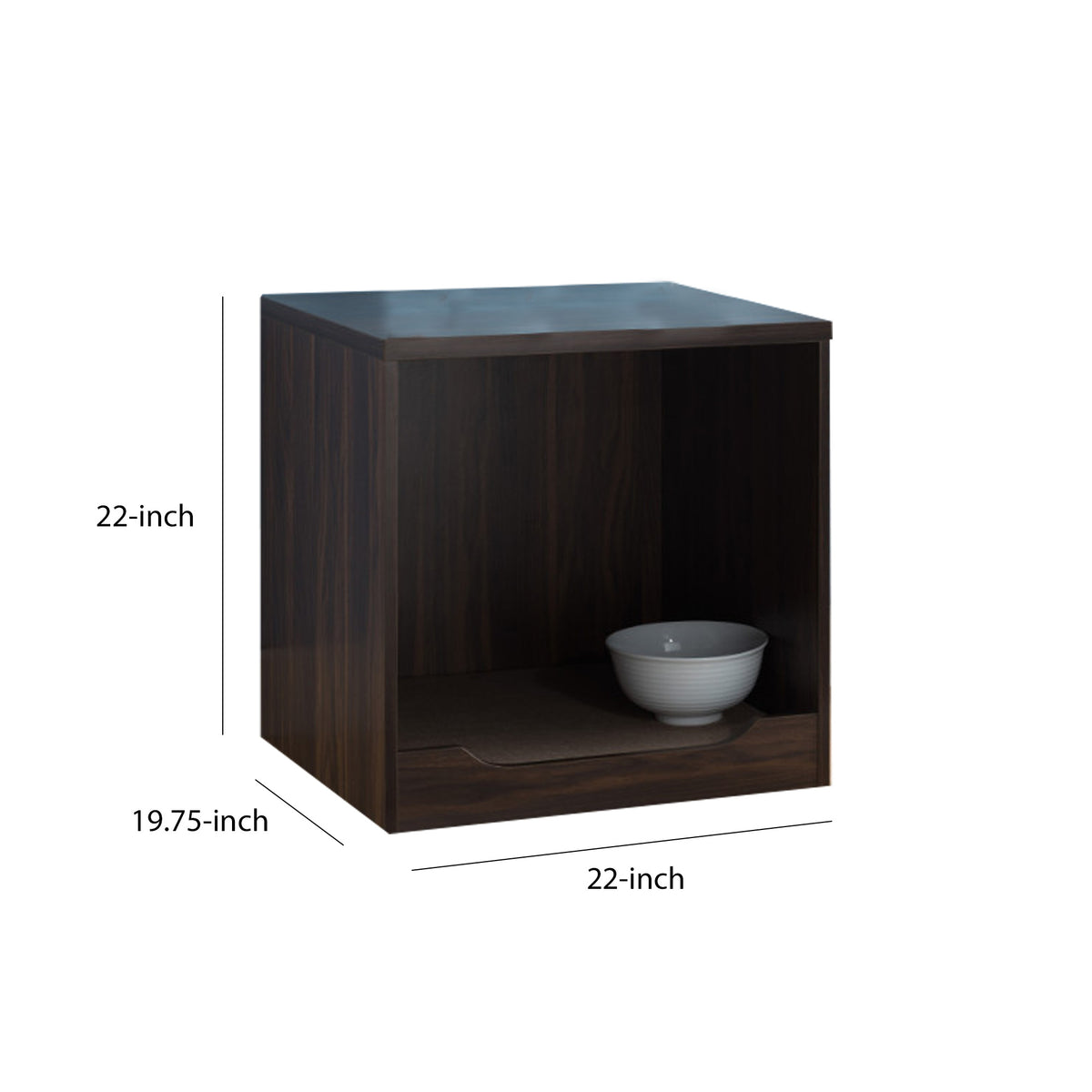 Wooden Pet End Table, Dark Walnut Brown