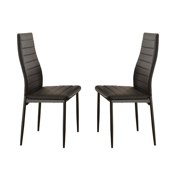 Bi-Cast Vinyl Side Chairs With Curvy Backs, Set of 2, Black