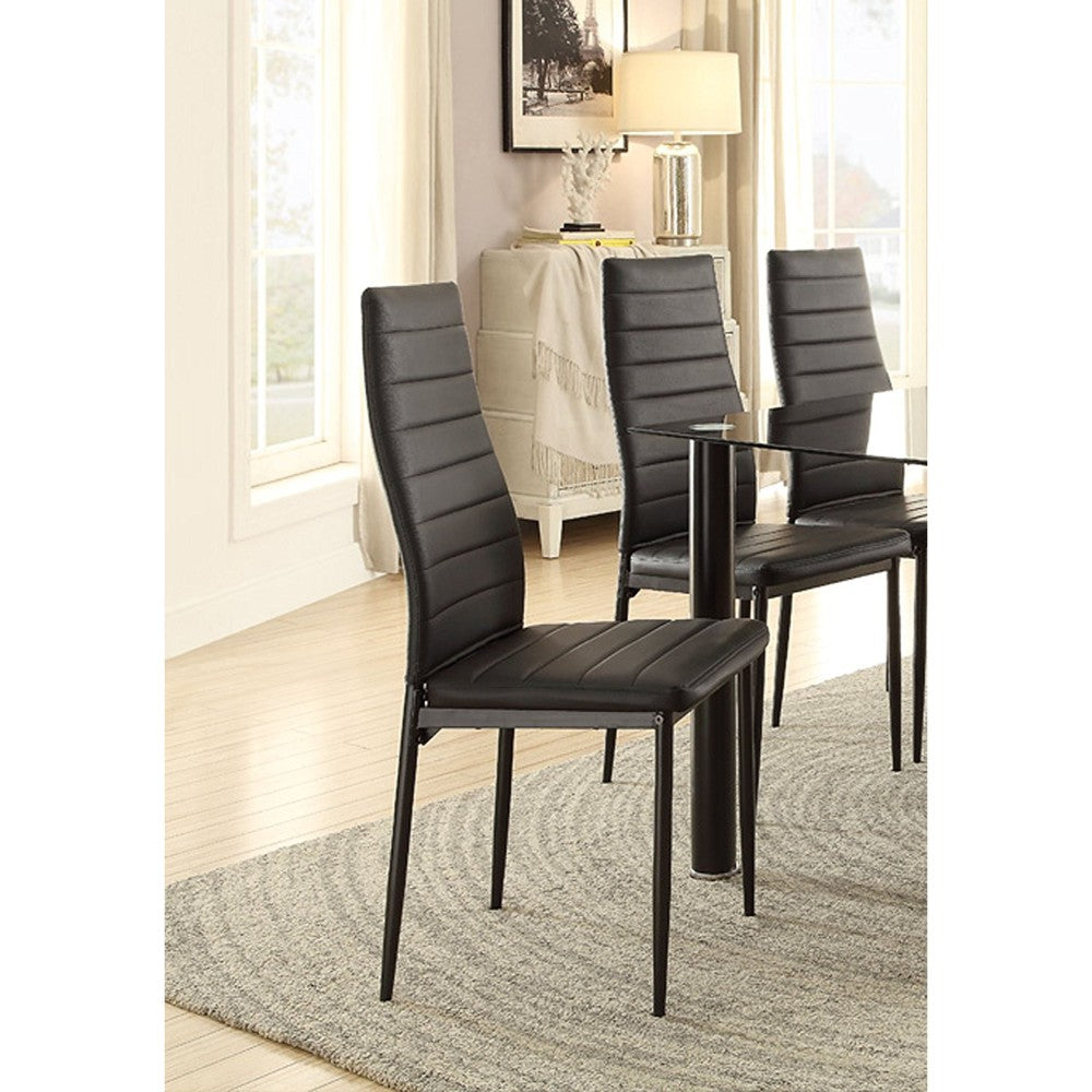 Benzara Bi-Cast Vinyl Side Chairs With Curvy Backs, Set of 2, Black -  BM179849 | Benzara.com