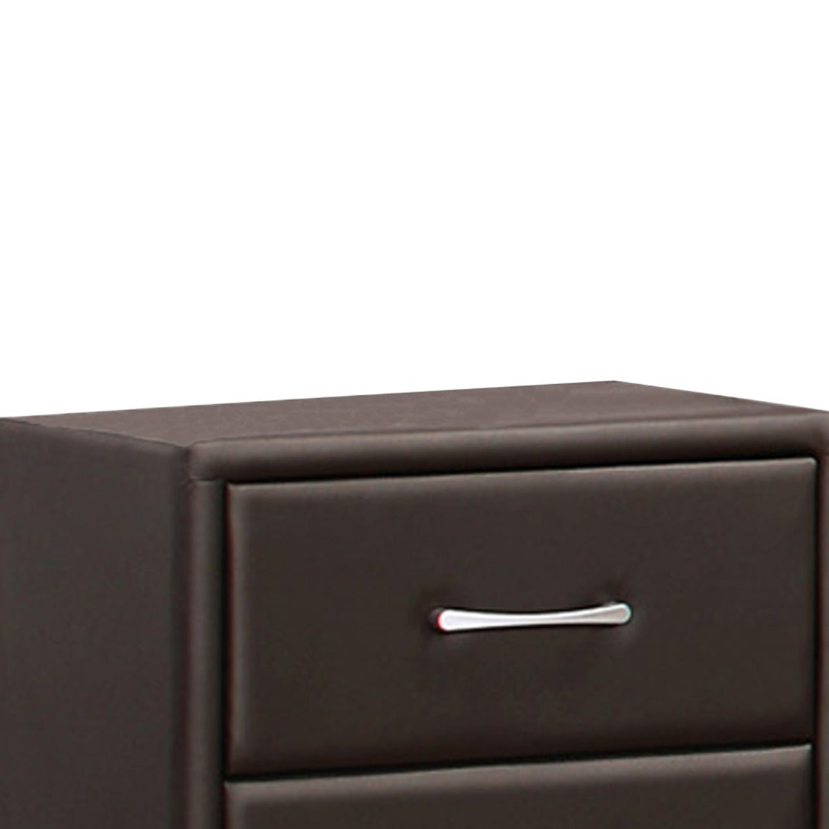 2 Drawer Night Stand In Wood And PVC, Black - BM179894
