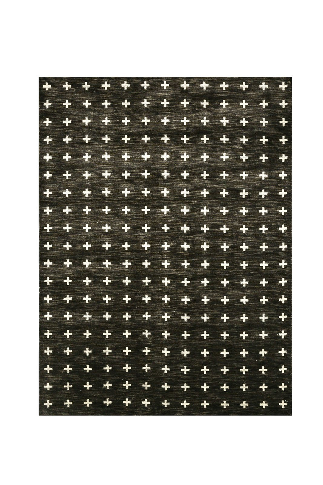 Modern Nylon Area Rug With Latex Backing, Small, Black and Cream