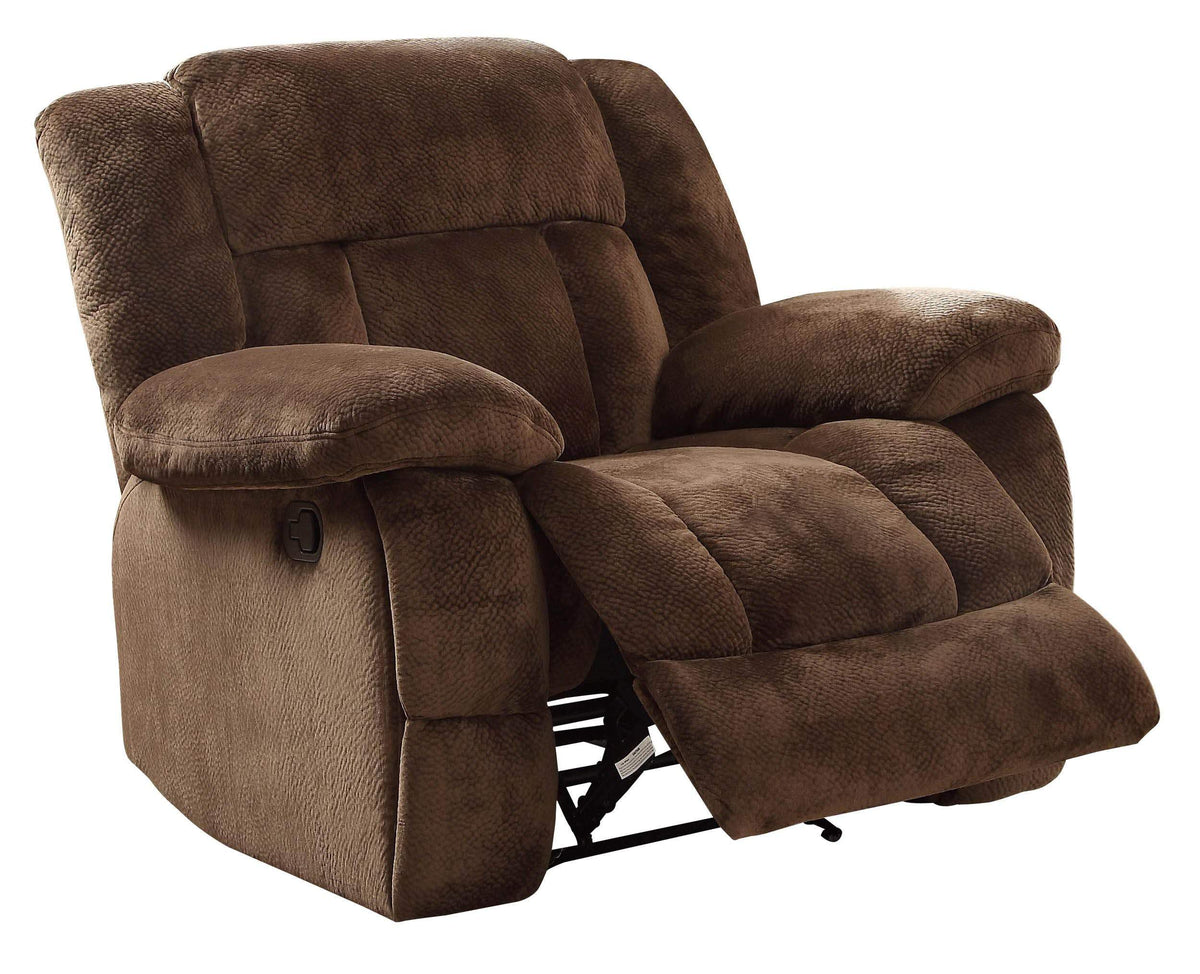 Microfiber Textured Fabric Glider Reclining Chair, Brown