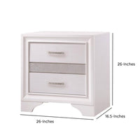 BM182734 Wooden Nightstand with Hidden Jewelry Tray, White