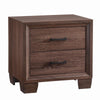 BM182749 Wooden 2 Drawer Nightstand, Medium Warm Brown