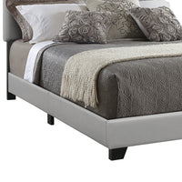 Leather Upholstered California King Size Platform Bed, Gray