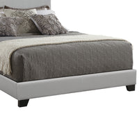 Leather Upholstered California King Size Platform Bed, Gray