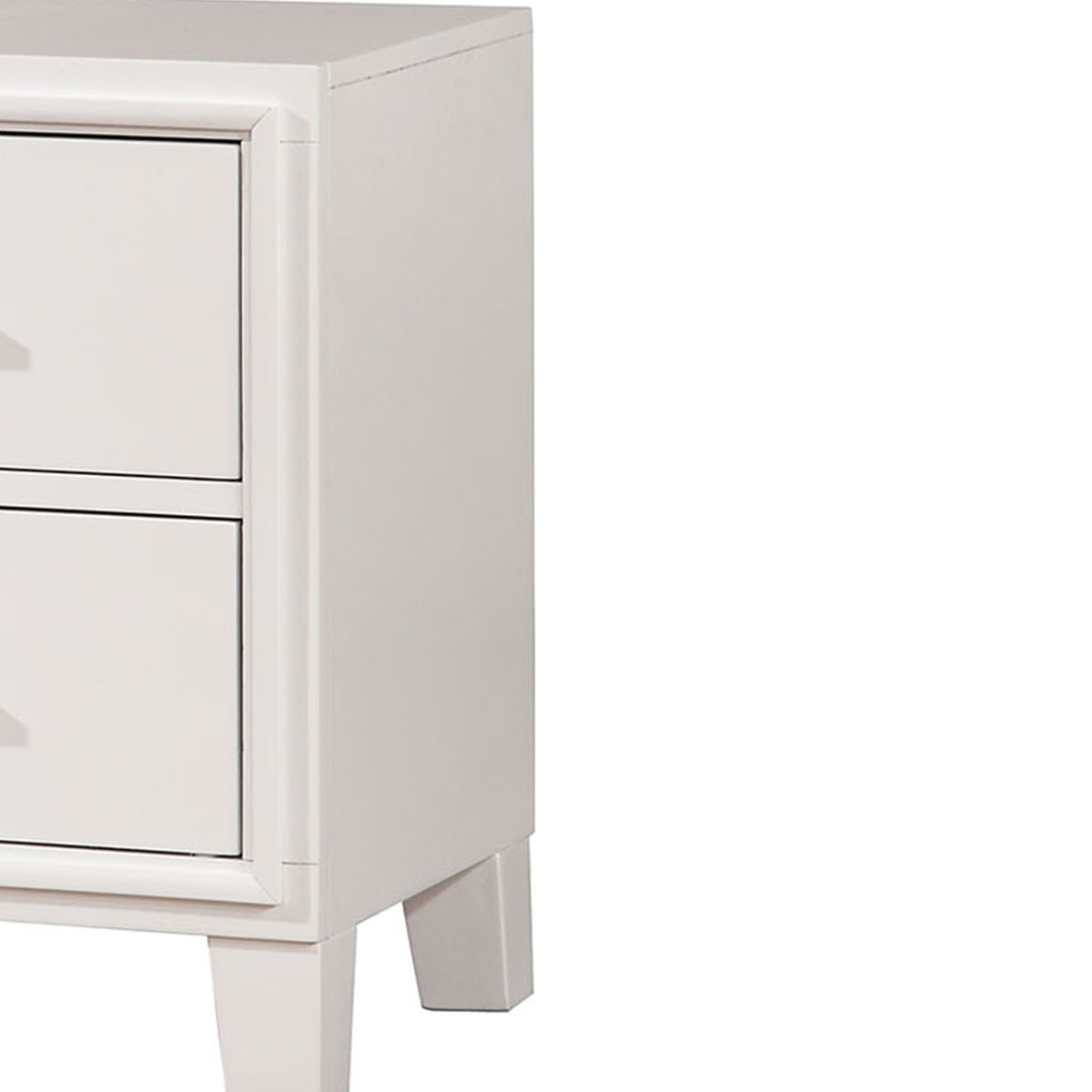 Transitional Solid Wood Night Stand With Drawers, White - BM182921