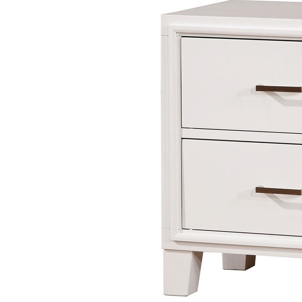 Transitional Solid Wood Night Stand With Drawers, White - BM182921