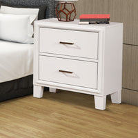 Transitional Solid Wood Night Stand With Drawers, White - BM182921