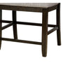 Fabric Upholstered Wooden Counter Height Bench, Gray and Brown