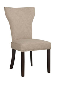 Fabric Upholstered Side Chair with Wingback Design, Set of 2, Oatmeal Brown - BM183454