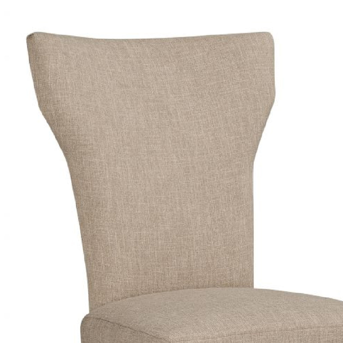 Fabric Upholstered Side Chair with Wingback Design, Set of 2, Oatmeal Brown - BM183454