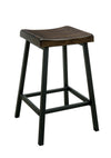 Wooden Counter Height Stool with Metal Legs, Pack Of Two, Black and Brown - BM183599