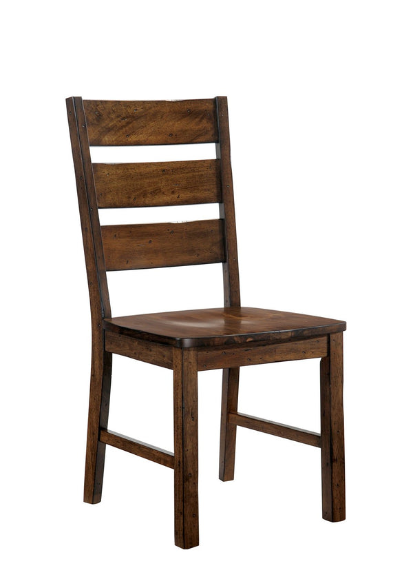 Wooden Side Chair With Block Legs, Brown, Pack Of Two - BM183653