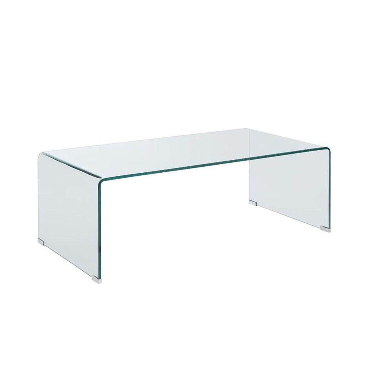 Contemporary Style Minimal Clear Glass Coffee Table, Clear - BM184941