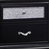 Two Drawers Wooden Night Stand with Acrylic Drawer Front, Black