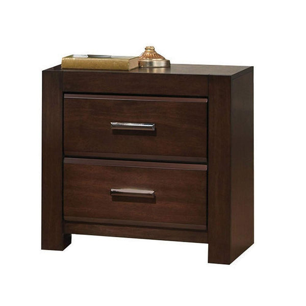 Wooden Two Drawer Nightstand In Walnut Finish - BM185433