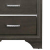 BM185456 Wooden Two Drawer Nightstand With Bracket Legs, Gray