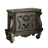 BM185471 Two Drawer Nightstand With Oversized Scrolled Legs In Antique Platinum Finish