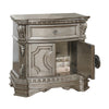 BM185481 Wood Top Nightstand With One Drawer And Two Door Shelf, Antique Champagne