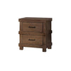 BM185505 Two Drawer Nightstand With Metal Handle, Antique Oak