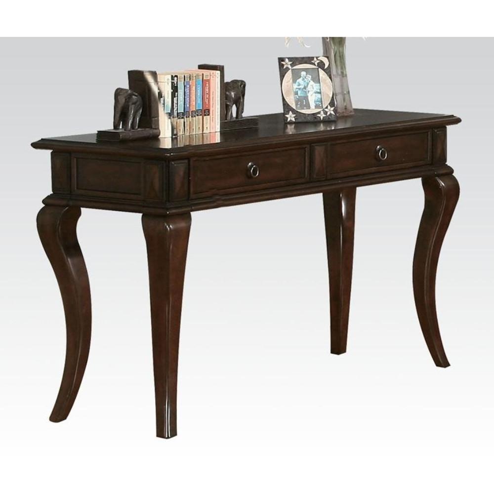 Wooden Sofa Table with Two Drawers and Cabriole Legs, Brown - BM185762