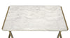 Faux Marble Top Coffee Table With Metal Base, White And Gold - BM185797