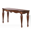 BM185844 Wooden Sofa Table with Carved Details, Cherry Brown
