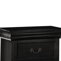 Wooden Nightstand with Two Drawers, Black - BM185915