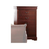 Traditional Style Wooden Chest with Five Drawers, Cherry Brown