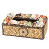 Beautifully Decorated Plywood Tissue Box With Natural Seashells, Multicolor