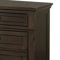 Wooden Mid Century Design Night Stand Chest With Hidden Drawer, Dark Brown - BM185981