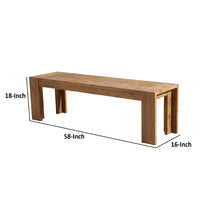 BM186134 Solid Acacia Wood Bench with Bracket Legs, Brown