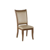 BM186183 Leatherette Upholstered Wooden Side Chair, Set of 2, Beige and Brown