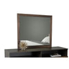 Transitional Style Mirror with Wooden Framing, Oak Brown