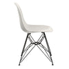 Deep Back Plastic Chair with Metal Eiffel Style Legs, Set of Two, White and Black - BM187593