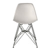 Deep Back Plastic Chair with Metal Eiffel Style Legs, Set of Two, White and Black - BM187593