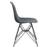Deep Back Plastic Chair with Metal Eiffel Legs, Set of 2, Gray and Black- BM187595