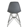 Deep Back Plastic Chair with Metal Eiffel Legs, Set of 2, Gray and Black- BM187595